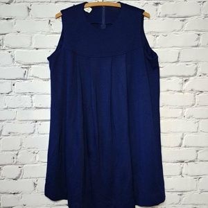 60s / 70s, Navy blue, Pleated, Plus Size Dress